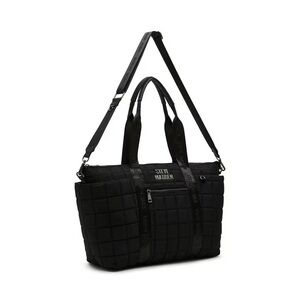 Steve Madden Black Quilted Tote with Detachable Crossbody Strap